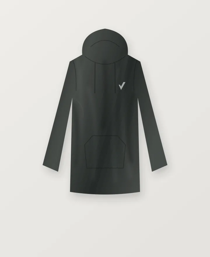 Relay Zip Hoodie in Graphite, original studio illustration