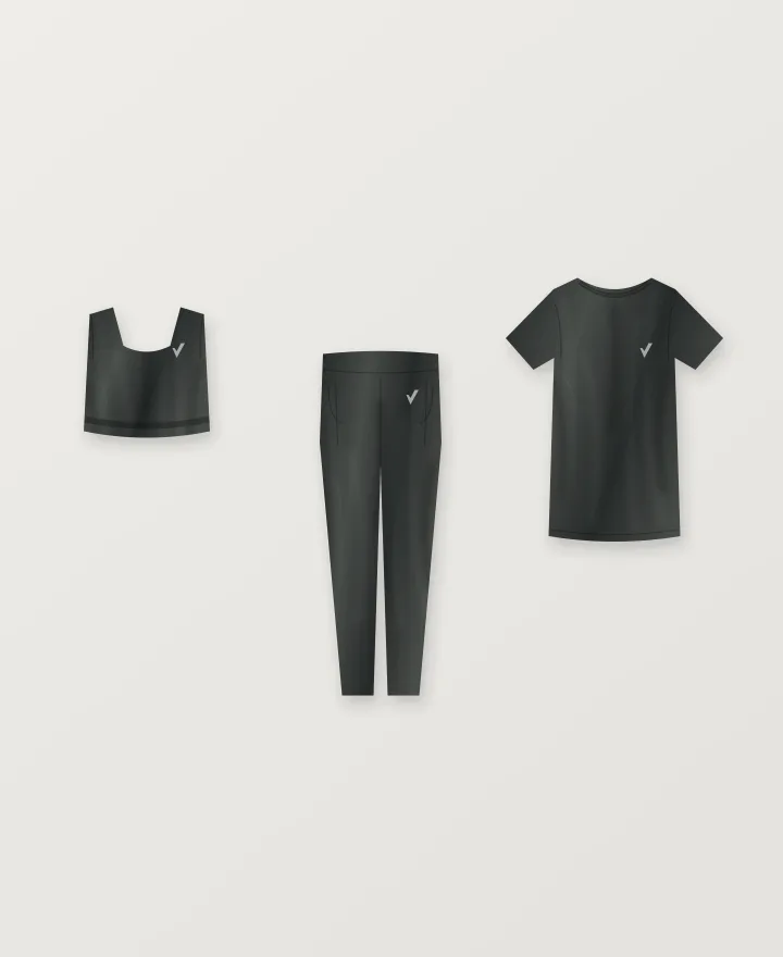 Training Week Wardrobe in Graphite, original studio illustration