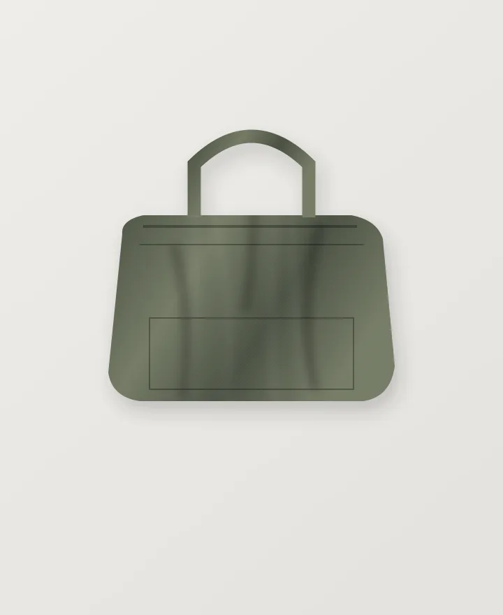 Weekender Gym Duffel in Moss, original studio illustration
